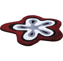 Blumenförmiger Teppich mit mehrfarbigem Design