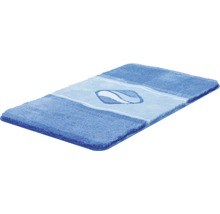 Blaue Badematte mit Muster