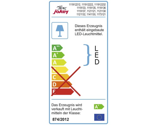 Energielabel für LED-Leuchtmittel von Jokey