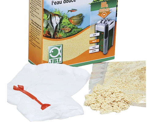 JBL Nitratentferner für Süßwasseraquarien mit Verpackung, Filterbeutel und Messlöffel
