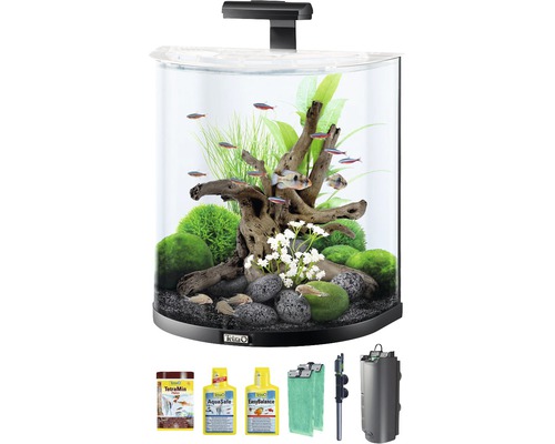 Tetra AquaArt Aquarium-Komplettset mit Fischen, Pflanzen, Dekoration und Zubehör