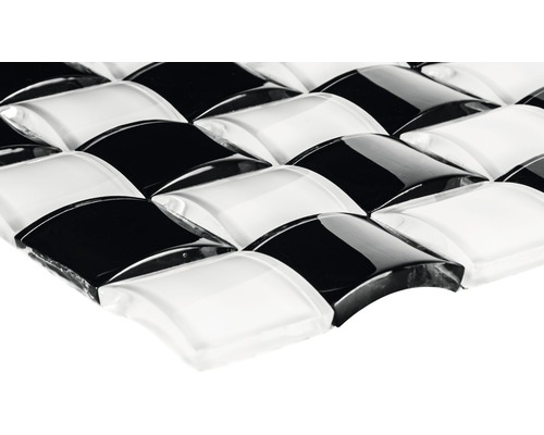 Mosaikfliesen aus Glas, schwarz und weiß