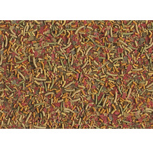 Nahaufnahme von Fischfutterflocken und -sticks