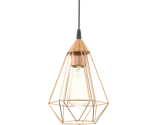 Hängeleuchte mit geometrischem Lampenschirm und Glühbirne