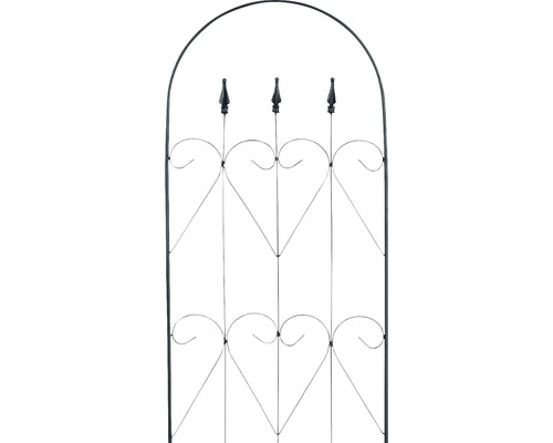 Metall-Rankhilfe mit Herzmuster und dekorativen Spitzen