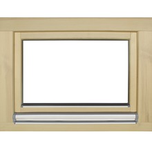 Holzfenster mit Metallrolladenführung