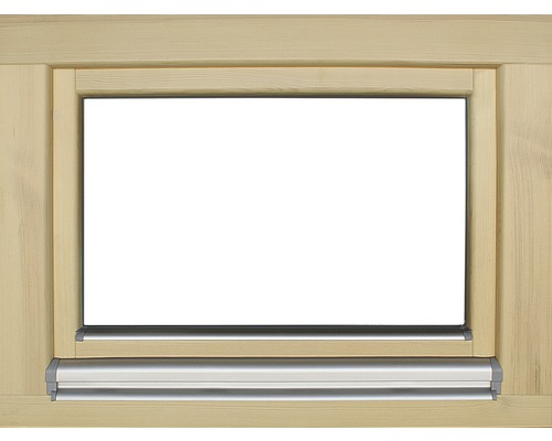 Holzfenster mit Metallrolladenführung