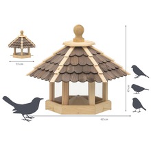 Vogelfutterhaus mit Holzschindeln 55x62x43 cm-thumb-2