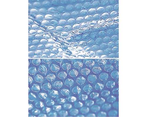 Nahaufnahme einer Poolabdeckung mit Luftpolsterfolie