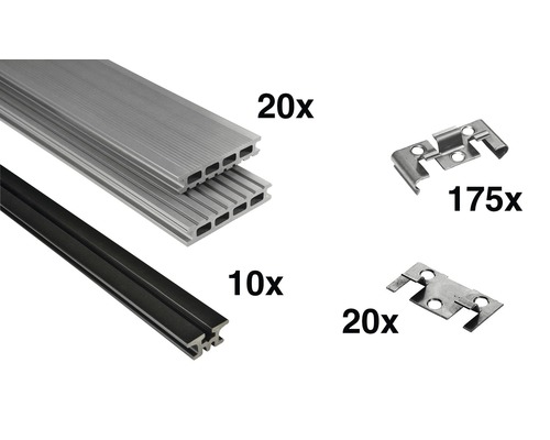Aluminiumprofile und Verbindungselemente für Terrassendielen