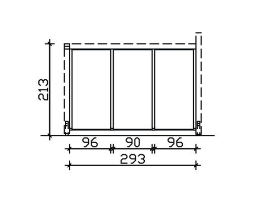 Technische Zeichnung mit Maßangaben eines Artikels