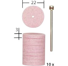 Schleifscheiben Set 22 mm mit Schaft, 10 Stück