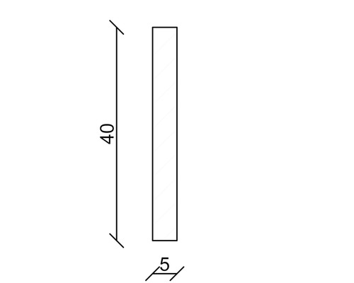Technische Zeichnung mit Maßangaben: 40 und 5