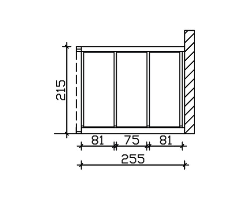 Technische Zeichnung eines Geländers mit Maßangaben