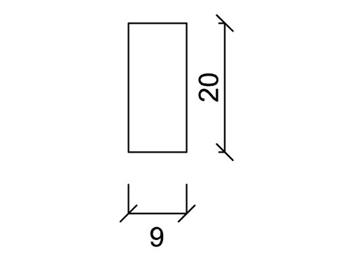 Technische Zeichnung mit Maßangaben 20 und 9