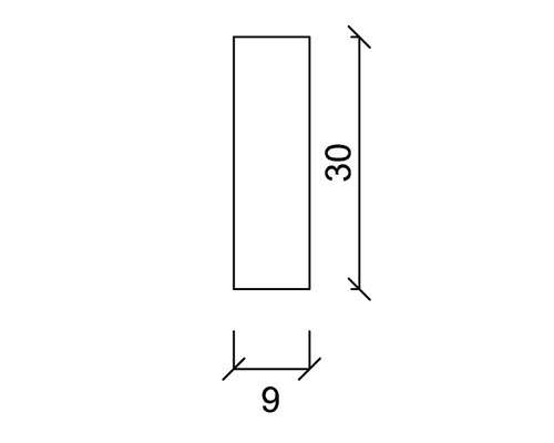 Technische Zeichnung mit Maßangaben 30 und 9