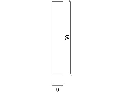 Abmessungen: 9 mal 60