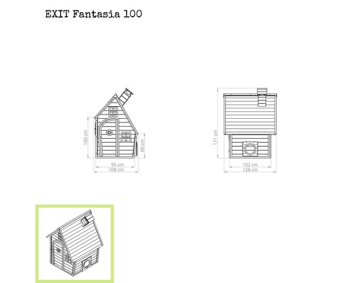 EXIT Fantasia 100 Spielhaus Maßzeichnung