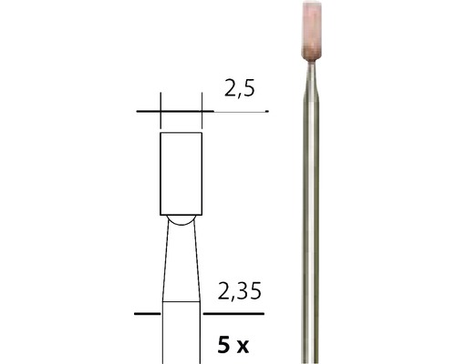 Schleifstift mit Maßangaben