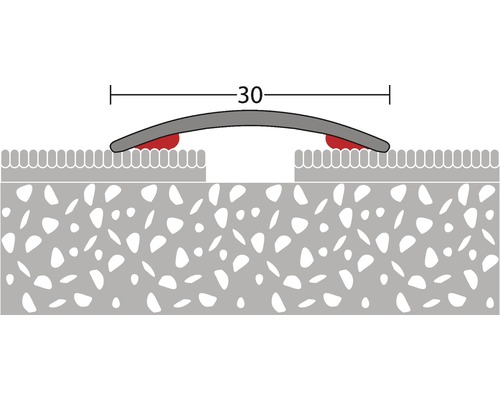 Darstellung einer 30 Millimeter breiten Dehnungsfugenabdeckung