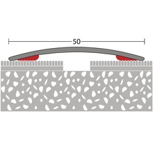 Übergangsprofil Alu Edelstahl matt selbstklebend 50 x 1000 mm-thumb-1