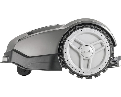 Mähroboter mit Stiga Logo