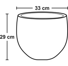 Pflanztopf Kunststein Ø 33 H 29 cm dunkelgrau-thumb-3 Pflanztopf Kunststein Ø 33 H 29 cm dunkelgrau-thumb-3