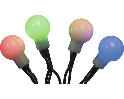 Lichterkette mit bunten, runden LED-Leuchten