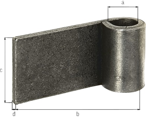 Metallscharnier mit Maßangaben