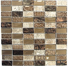 Mosaikfliese mit Glas- und Steinelementen