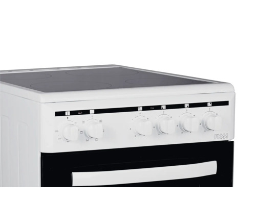 Elektroherd mit Bedienknöpfen und Glaskeramikkochfeld