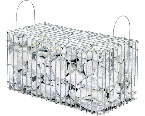 Gabione aus Drahtgitter gefüllt mit Steinen