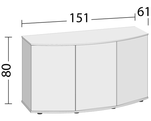 Aquariumunterschrank mit den Maßen 151x80x61 cm