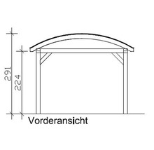 Einzelcarport SKAN HOLZ Bogendach 376x541 cm weiß