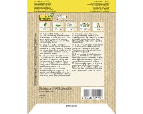 FloraSelf Bio Kürbis Curcubita maxima Samenpackung