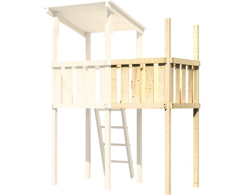 Spielturm aus Holz mit Leiter