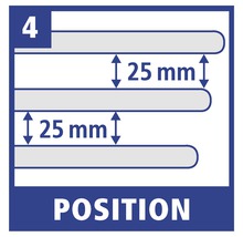 Positionsangabe mit 25 Millimeter Abstand
