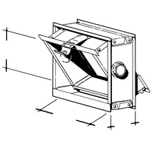 Illustration einer Klappe zur Wandmontage mit Entlüftungsfunktion