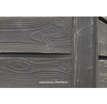 Detailaufnahme einer Holzfassade mit Maserung