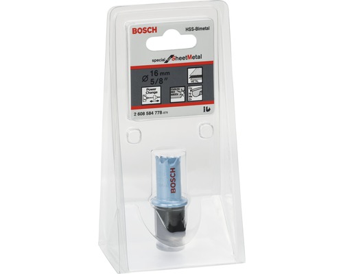 Bosch Lochsäge mit 16 mm Durchmesser in transparenter Verpackung