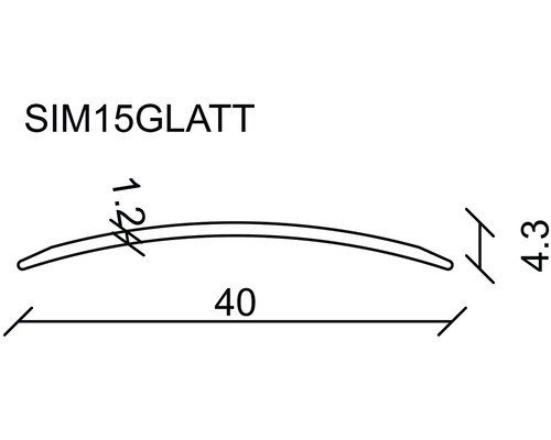 Technische Zeichnung eines Profils mit Maßangaben