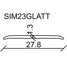 SKANDOR Übergangsprofil Edelstahl gebürstet eloxiert selbstklebend 2x28x900 mm-thumb-1