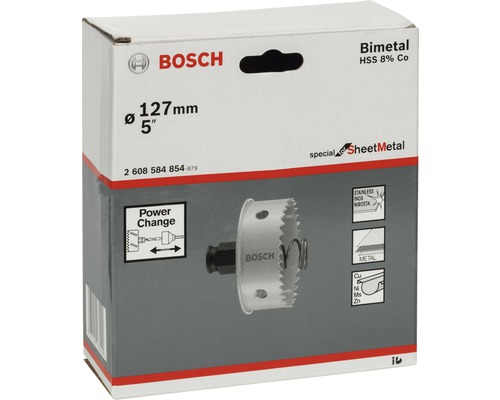 Bosch Bimetall Lochsäge mit 127 Millimeter Durchmesser in Verpackung