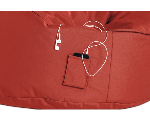 Sitzsack mit Handytasche und Kopfhörern
