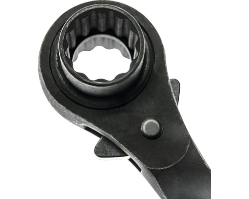 Detailaufnahme einer Ringschlüsselratsche.