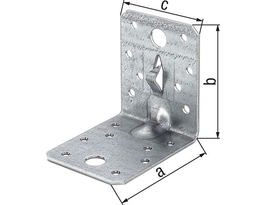 Winkelverbinder mit Abmessungen a, b und c
