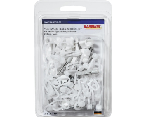 Gardinia Zubehörset für zweiläufige Vorhangschienen, 250 cm
