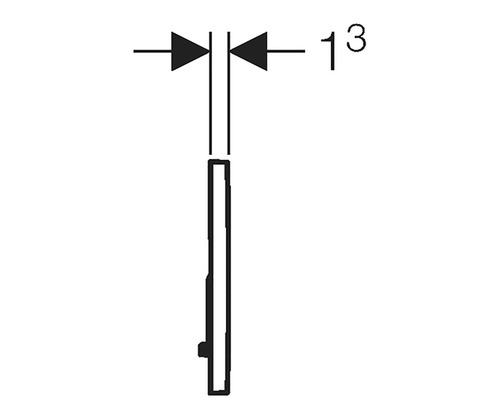 Technische Zeichnung einer 13 Millimeter breiten Platte