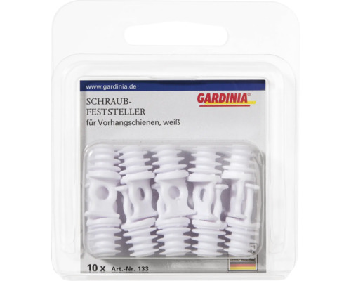 Gardinia Schraubfeststeller für Vorhangschienen, 10 Stück in Verpackung