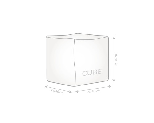 Skizze eines Würfels mit Seitenlängen von circa 40 Zentimetern